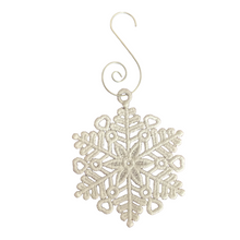 Load image into Gallery viewer, Free Standing Lace White Snowflake Ornament 2021 - Love