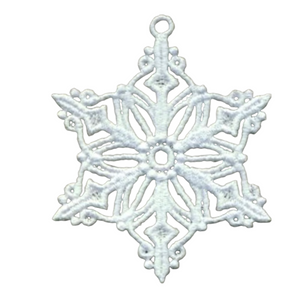 Free Standing Lace White Snowflake Ornament - Crystal