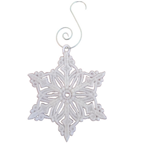 Free Standing Lace White Snowflake Ornament - Crystal